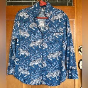 Printfresh PJ Top - Anthropologie Snow Leopard - Sz M 💙